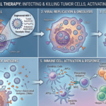 7 Powerful Ways Herpes Simplex Virus as an Anticancer Agent Fights Cancer diagram of herpes simplex virus as an anticancer agent lysing tumor cells and activating immunity”